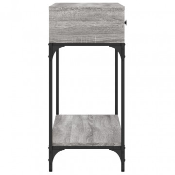Măsuță consolă, gri sonoma, 100x34,5x75 cm, lemn prelucrat - Img 8