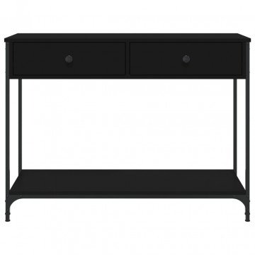 Măsuță consolă, negru, 100x34,5x75 cm, lemn compozit - Img 5