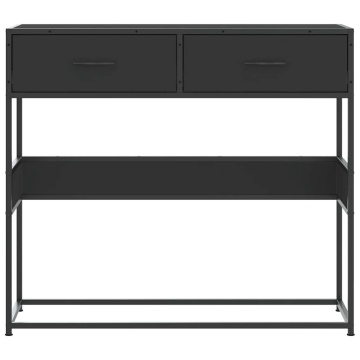 Măsuță consolă, negru, 90x35x80 cm, lemn prelucrat - Img 4