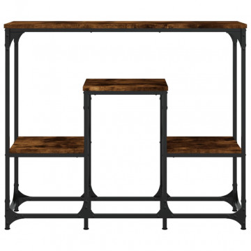 Măsuță consolă, stejar fumuriu, 89,5x28x76 cm, lemn prelucrat - Img 4