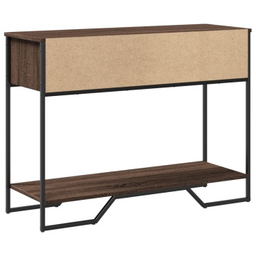 Măsuță consolă, stejar maro, 100x35x74,5 cm, lemn prelucrat - Img 5