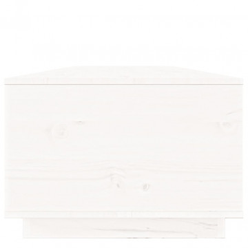 Măsuță de cafea, alb, 100x50x35 cm, lemn masiv de pin - Img 7