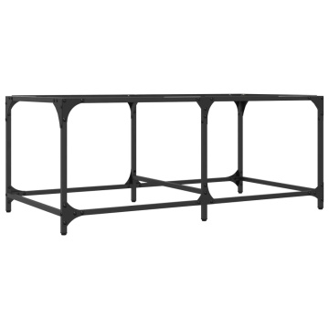 Măsuță de cafea cu blat sticlă transparentă 98,5x50x40 cm oțel - Img 5