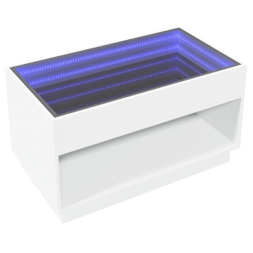 Măsuță de cafea cu LED infinity, alb, 90x50x50 cm - Img 8
