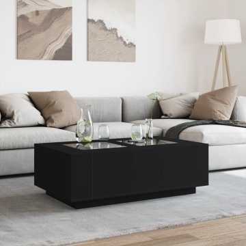 Măsuță de cafea cu LED infinity, negru, 116x69x40 cm - Img 4