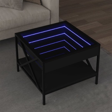 Măsuță de cafea cu LED infinity, negru, 50x50x38 cm - Img 1