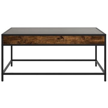 Măsuță de cafea cu LED infinity, stejar fumuriu, 90x50x41 cm - Img 5