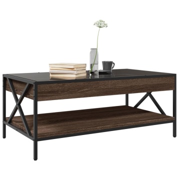 Măsuță de cafea cu LED infinity, stejar maro, 90x50x38 cm - Img 8