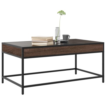 Măsuță de cafea cu LED infinity, stejar maro, 90x50x41cm - Img 8