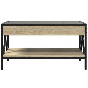 Măsuță de cafea cu LED infinity, stejar sonoma, 70x50x38 cm - Img 5