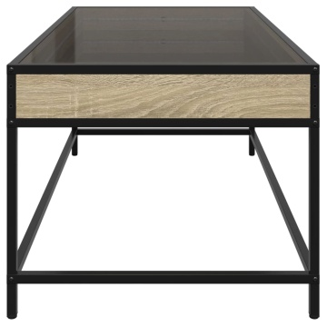 Măsuță de cafea cu LED infinity, stejar sonoma, 90x50x41 cm - Img 6