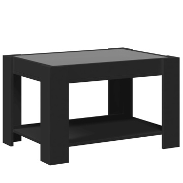 Măsuță de cafea cu LED, negru, 73x53x45 cm, lemn prelucrat - Img 7