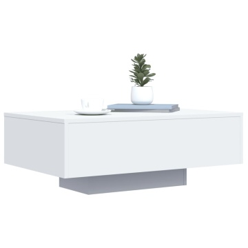 Măsuță de cafea cu lumini LED, alb, 85x55x31 cm - Img 8