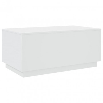 Măsuță de cafea cu lumini LED, alb, 90x50x40 cm - Img 3