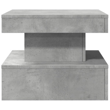 Măsuță de cafea cu lumini LED, gri beton, 50x50x40 cm - Img 7
