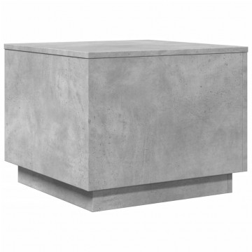 Măsuță de cafea cu lumini LED, gri beton, 50x50x40 cm - Img 3