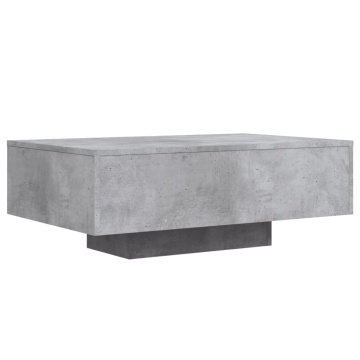 Măsuță de cafea cu lumini LED, gri beton, 85x55x31 cm - Img 3