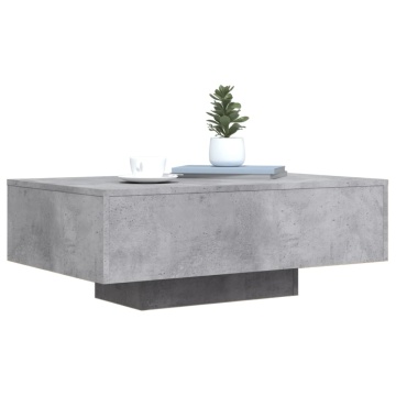 Măsuță de cafea cu lumini LED, gri beton, 85x55x31 cm - Img 8
