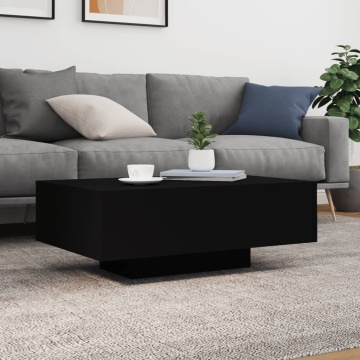 Măsuță de cafea cu lumini LED, negru, 85x55x31 cm - Img 4