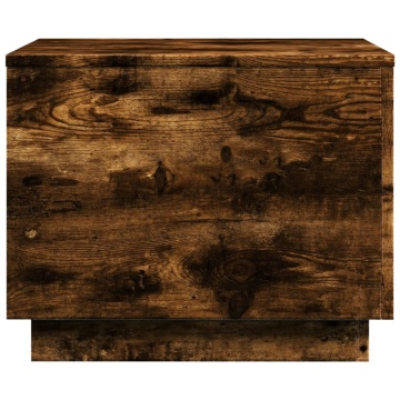 Măsuță de cafea cu lumini LED, stejar fumuriu, 50x50x40 cm - Img 7
