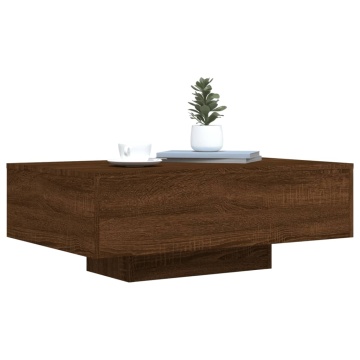 Măsuță de cafea cu lumini LED, stejar maro, 85x55x31 cm - Img 8