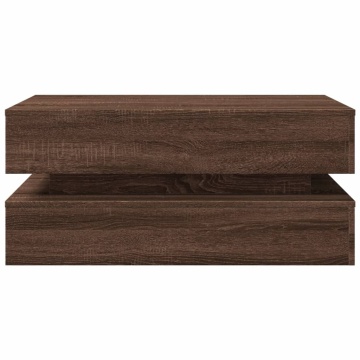 Măsuță de cafea cu lumini LED, stejar maro, 90x50x40 cm - Img 6