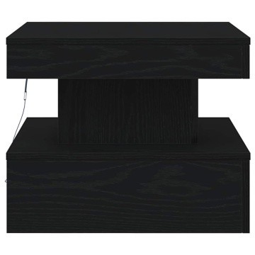 Masuta de cafea cu lumini LED Stejar negru 50x50x40 cm - Img 5