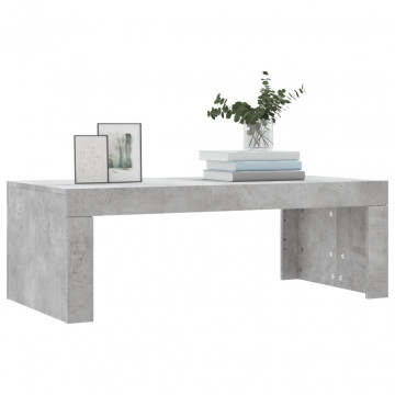 Măsuță de cafea, gri beton, 102x50x36 cm, lemn prelucrat - Img 3
