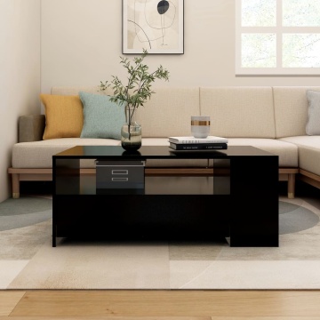 Măsuță de cafea, negru, 102x55x42 cm, lemn prelucrat - Img 1