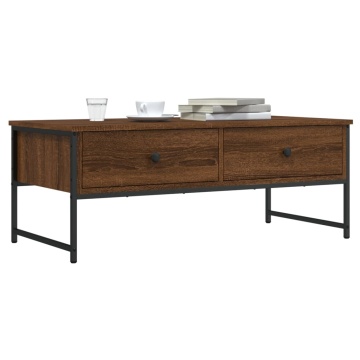 Măsuță de cafea, stejar maro, 101x49x39,5 cm, lemn prelucrat - Img 1