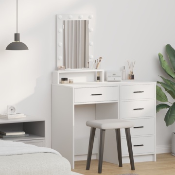 Mesa de toaletă cu lumini LED Alb 50x41x140 cm - Img 1