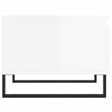 Mese de cafea 2 buc. alb extralucios 50x46x35 cm lemn compozit - Img 7