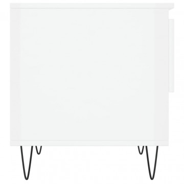 Mese de cafea 2 buc. alb extralucios 50x46x50 cm lemn compozit - Img 7