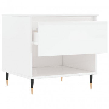 Mese de cafea 2 buc. alb extralucios 50x46x50 cm lemn compozit - Img 6