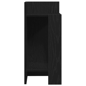 Mese laterale 2 buc cu raft negru 25,5x27x60 cm - Img 5