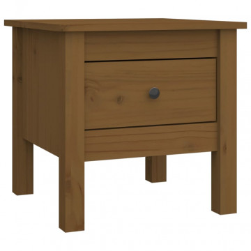 Mese laterale 2 buc. maro miere 40x40x39 cm lemn masiv de pin - Img 3