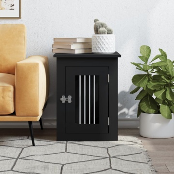 Mobilier tip ladă pentru câini negru 45x62x59 cm lemn prelucrat - Img 3
