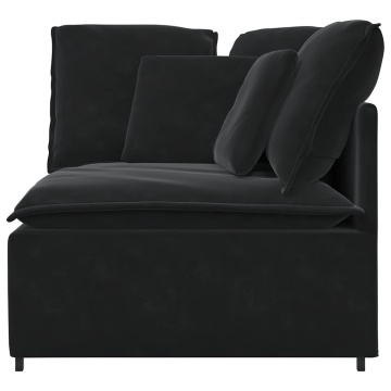 Modul de colț pentru canapea modulară cu perne, negru, 100 cm - Img 3