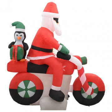 Moș Crăciun pe motocicletă gonflabil, LED, IP44, 160 cm - Img 8