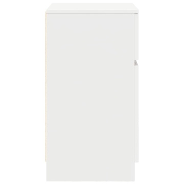 Noptiera alb 39x35x65 cm lemn prelucrat - Img 6