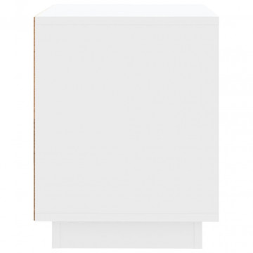 Noptieră, alb, 44x35x45 cm, lemn prelucrat - Img 7