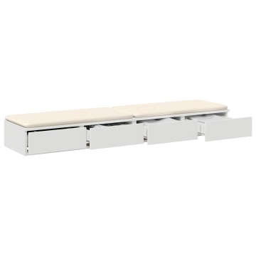 Noptieră Alb MDF 140 x 36.5 x 16.5 cm Noptieră Rectangulară - Img 3