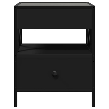 Noptieră cu LED infinity, negru, 40x40x51 cm - Img 5