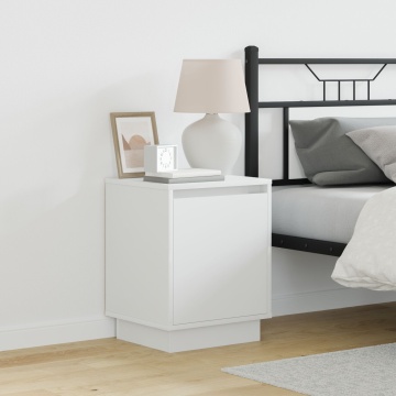Noptieră cu lumini LED Alb 39x34,5x50 cm - Img 1