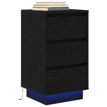 Noptiera cu lumini LED Negru 38x34x65 cm - Img 8