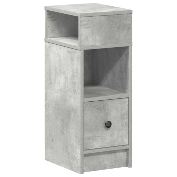 Noptiera cu sertar gri beton 25x31x66 cm - Img 2