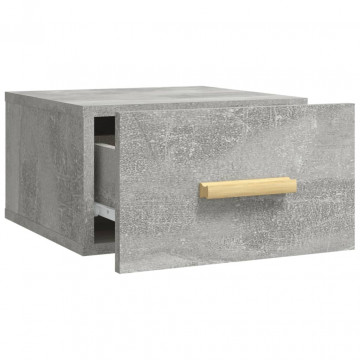 Noptieră de perete, gri beton, 35x35x20 cm - Img 5