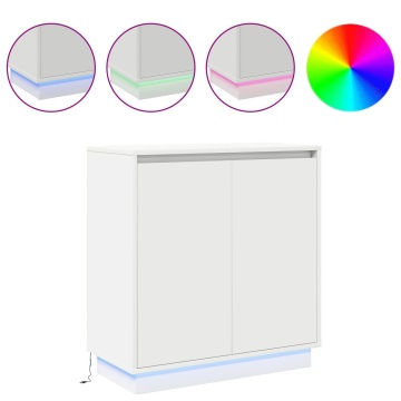 Noptieră LED albă - 71x34.5x75 cm, fabricată din lemn prelucrat - Img 4