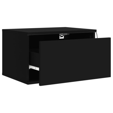 Noptieră montată pe perete cu lumini LED, negru - Img 5