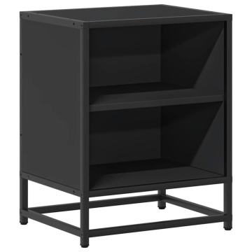 Noptiera neagra 40x31x50 cm lemn prelucrat si metal - Img 2